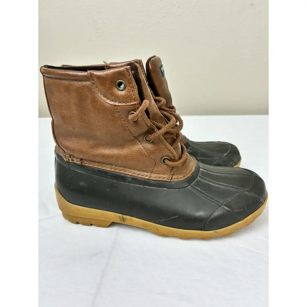 Youth Kids Unisex Sperry Port Duck Brown Tan Youth 3M Waterproof Rubber Boots